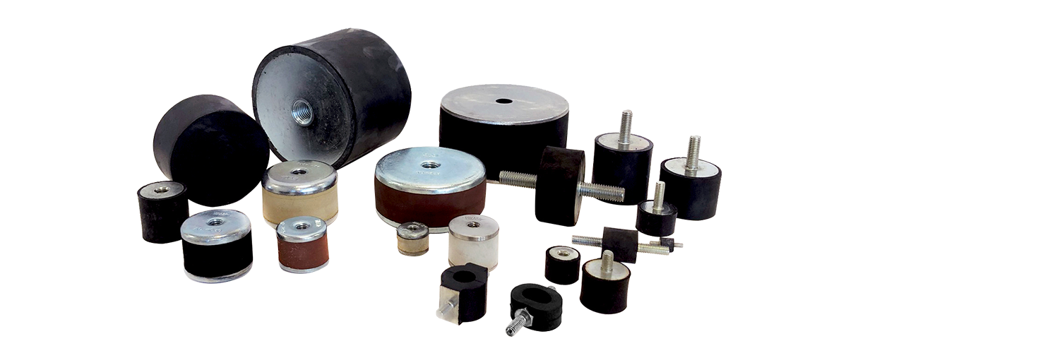 Cylindrical rubber mounts can be used for isolating vibrations
