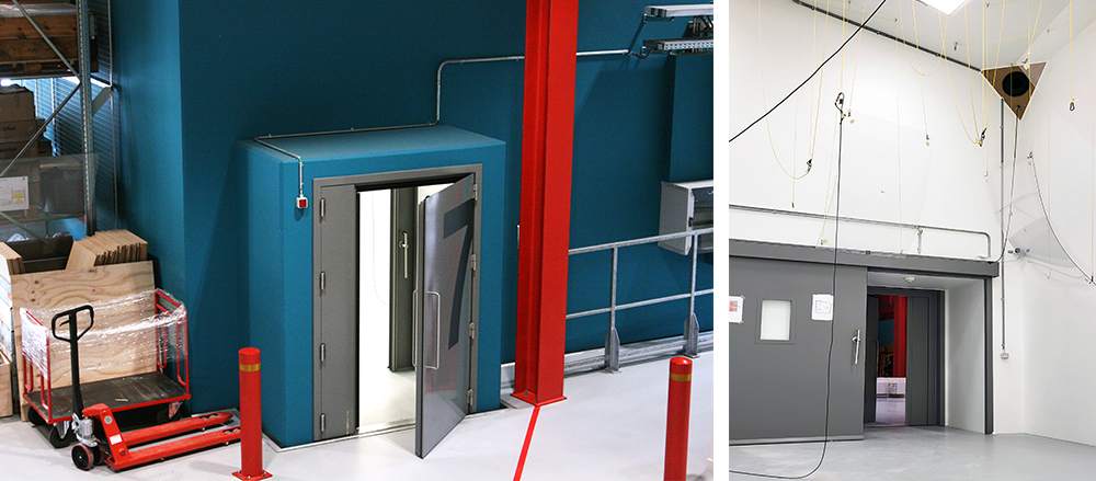 Double acoustic door set in test room