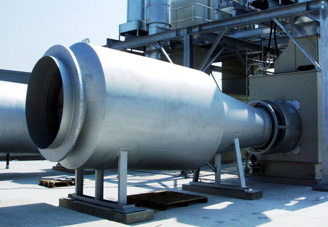 cylindrical steel exhaust muffler