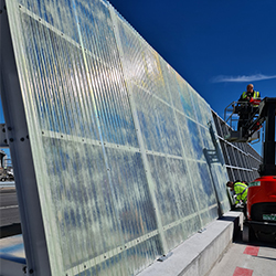 Installation of a 286-meter-long Blast Wall in fiberglass